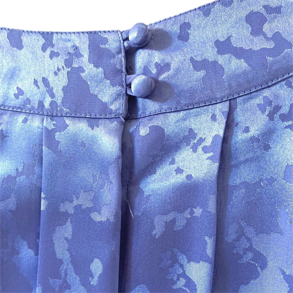 Vintage In the Mood Pleated Accordion Dress Purple Long Sleeve Belted Buttons - Picture 5 of 12